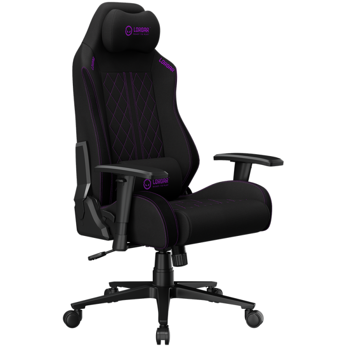 LORGAR CHA41, Ergonomic Gaming Chair Advanced, premium anti-stain fabric, Black/purple [16]
