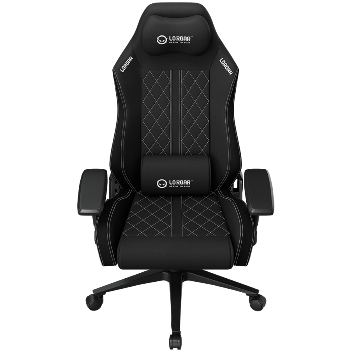 LORGAR CHA41, Ergonomic Gaming Chair Advanced, premium anti-stain fabric, Black/white [2]