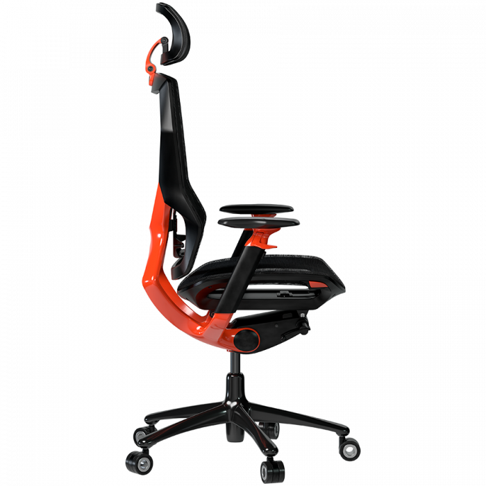 LORGAR Grace 855, Gaming chair, Mesh material, aluminium frame, multiblock mechanism, 3D armrests, 5 Star aluminium base, Class-4 gas lift, 60mm PU casters, Red + black [3]