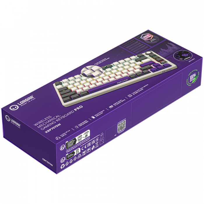 LORGAR KBP7075W, Wireless 75% Mechanical Gaming Keyboard Pro, Beige, EN layout [9]
