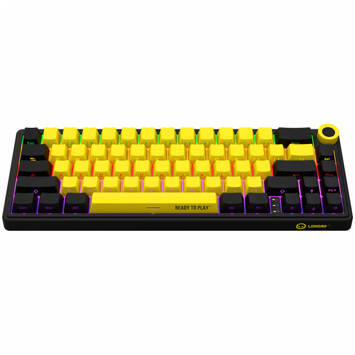 LORGAR KBP70MW, Wireless 65% Mechanical Gaming Keyboard Pro, Black/yellow, EN layout [3]