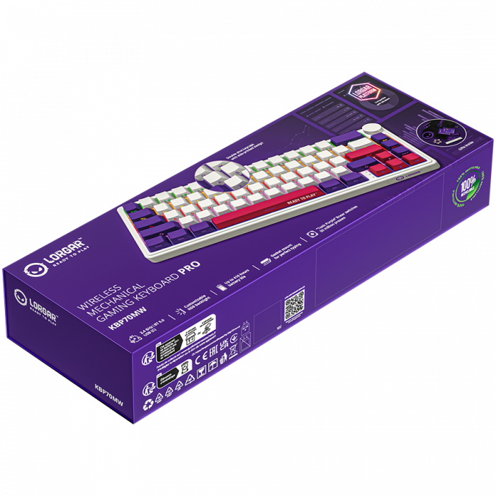LORGAR KBP70MW, Wireless 65% Mechanical Gaming Keyboard Pro, White, EN layout [10]
