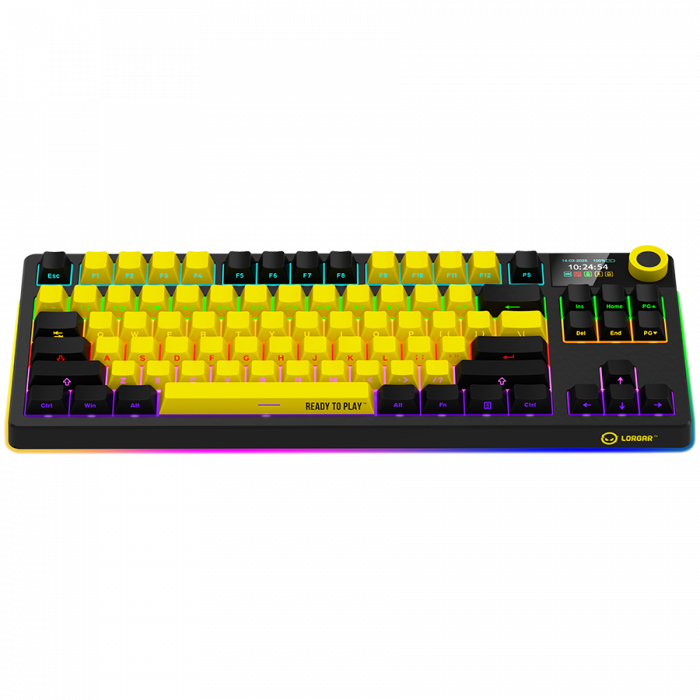 LORGAR KBP70TKLW, Wireless TKL Mechanical Gaming Keyboard Pro, Black/yellow, EN layout [3]
