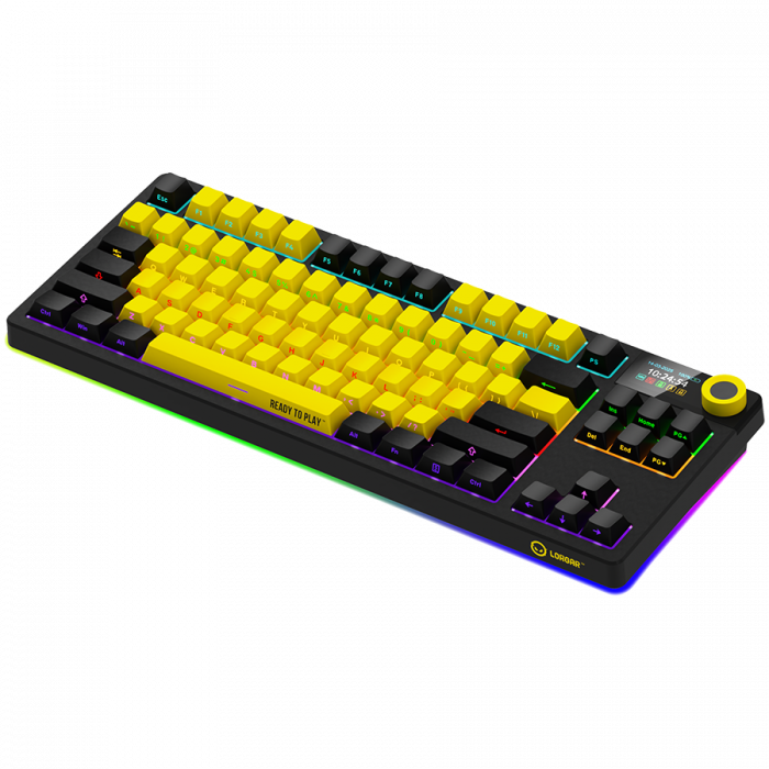LORGAR KBP70TKLW, Wireless TKL Mechanical Gaming Keyboard Pro, Black/yellow, EN layout [2]