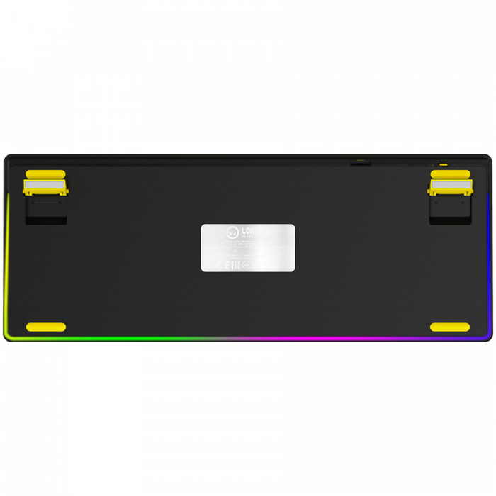 LORGAR KBP70TKLW, Wireless TKL Mechanical Gaming Keyboard Pro, Black/yellow, EN layout [8]