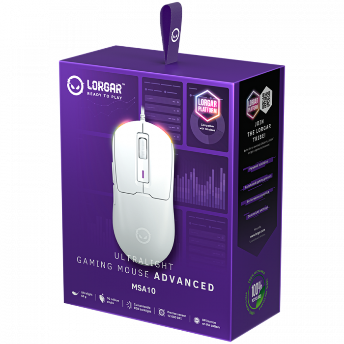 LORGAR MSA10, Ultralight Wired Gaming Mouse Advanced, white [8]