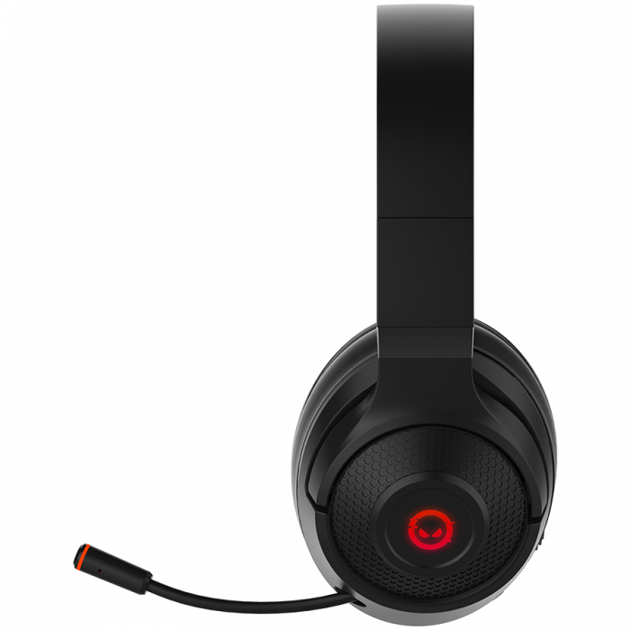 LORGAR Noah 501, gaming bluetooth headset with microphone, BT 5.3 JL7006, battery 1000mAh, type-C charging cable 0.8m, audio cable 1.5m, size:195*185*80mm, 0.28kg. Black [2]