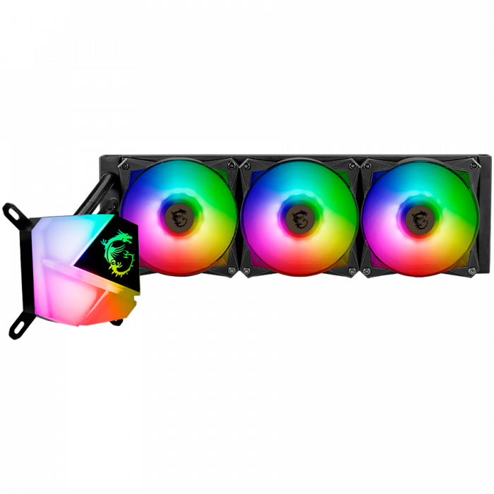 MAG CORELIQUID C360, Global, 3x ARGB Fan, ARGB Block, Color Box, LGA 1150/1151/1155/1156/1200/1700, LGA 1366/2011/2011-3/2066, AM5/AM4/FM2+/FM2/FM1/AM3+/AM3/AM2+/AM2, SocketTR4/sTRX4/SP3 [1]