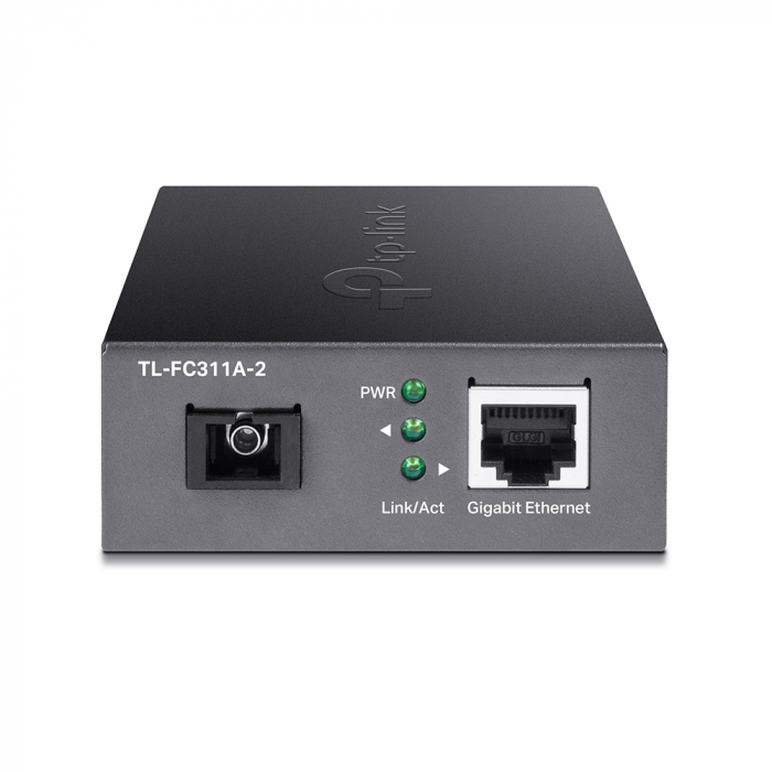 MEDIA CONVERTOR TP-LINK 1 x Gigabit RJ45 WDM Half-Duplex/Full-Duplex, SC single-mode fiber, 1 Gigabit SC Fiber Port, pana la 2km, montabil in sasiu \\"TL-FC311A-2\\" (include timbru verde 1.75 lei) [3]