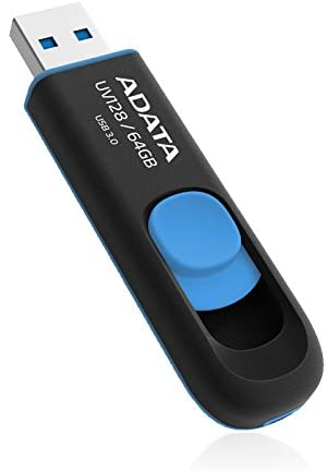 MEMORIE USB 3.2 ADATA 64 GB, retractabila, carcasa plastic, negru / albastru, \\"AUV128-64G-RBE\\" (include TV 0.02 lei) [3]