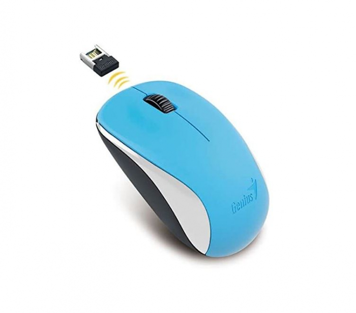 MOUSE Genius, "NX-7000", PC sau NB, wireless, 2.4GHz, optic, 1200 dpi, butoane/scroll 3/1, , albastru, "31030027402" (include TV 0.18lei) [2]