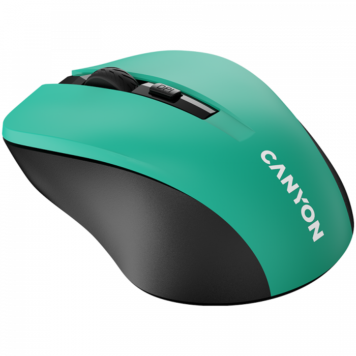 CANYON MW-1 2.4GHz wireless optical mouse with 4 buttons, DPI 800/1200/1600, Green, 103.5*69.5*35mm, 0.06kg [2]