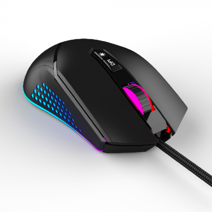 MOUSE Spacer - gaming, gaming, cu fir, USB, optic, 12.000 dpi, butoane/scroll 6/1, iluminare RGB, negru, \\"SPGM-ALIEN-NOVA\\" (include TV 0.18lei) [3]