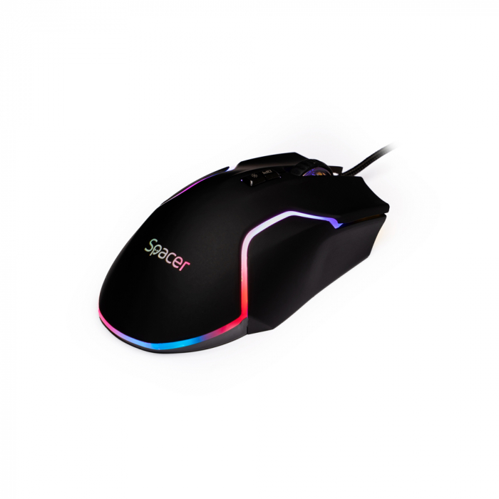MOUSE Spacer - gaming, gaming, cu fir, USB, optic, 12.000 dpi, butoane/scroll 7/1, iluminare RGB, negru, \\"SPGM-ALIEN-RACE\\" (include TV 0.18lei) [3]