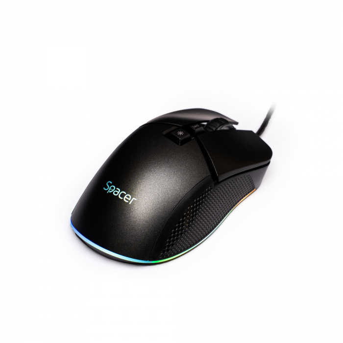 MOUSE Spacer - gaming, gaming, cu fir, USB, optic, 6.400 dpi, butoane/scroll 6/1, iluminare RGB, negru, \\"SPGM-PULSAR-PRO\\" (include TV 0.18lei) [3]