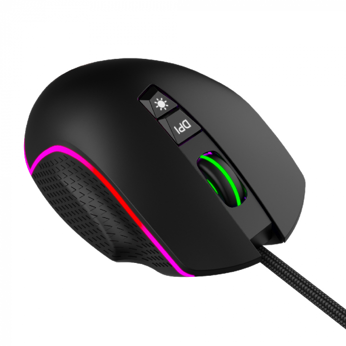 MOUSE Spacer - gaming, gaming, cu fir, USB, optic, 6.400 dpi, butoane/scroll 6/1, iluminare RGB, negru, \\"SPGM-PULSAR-SPEED\\" (include TV 0.18lei) [4]