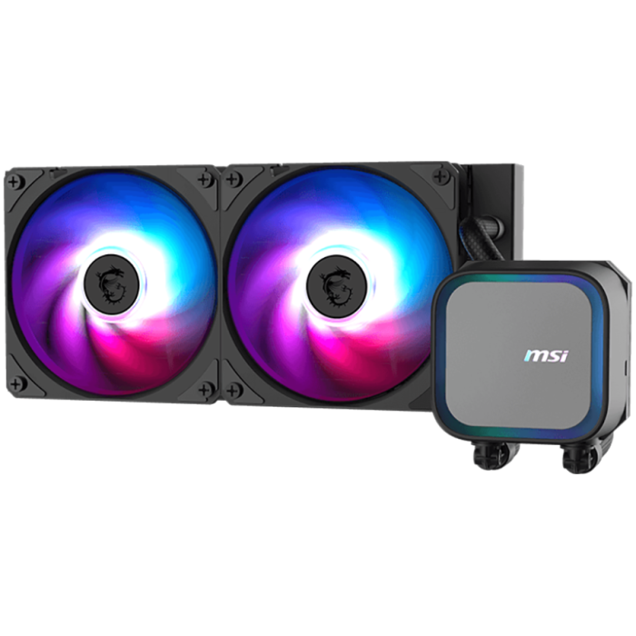 MSI MAG CORELIQUID A13 240, 2x120mm Pre-installed ARGB Daisy Chain Fans, Replacable Top Cover, Copper Base Intel LGA 1700/1851, AMD AM5/AM4, 3Y Warranty [2]