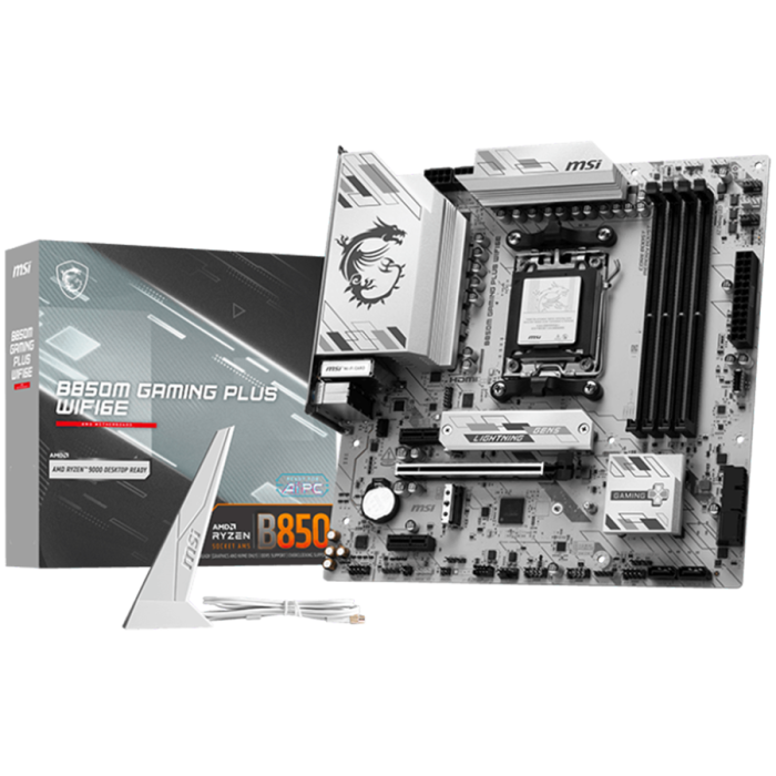 MSI Main Board B850M GAMING PLUS WIFI (AM5, 4x DDR5, 1xHDMI, 1xDP, 2x PCI-E x16, 1x PCI-E x1, 2x M.2, RAID, 5G LAN, Wi-Fi 7, 4x USB 2.0, 3+2x USB 5Gbps Type A, 3x USB 10Gbps Type A, 2+1x USB 10Gbps Ty [1]