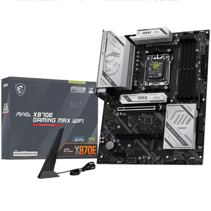 MSI Mainboard Desktop MAG X870E GAMING MAX WIFI (AM5, 4xDDR5, 1xHDMI, 1xType-C DP, 2xPCI-E x16 slot, 1xPCI-E x1 slot, 3xM.2, 4xSATA 6G, 5GLAN, Wi-Fi 7) ATX [1]