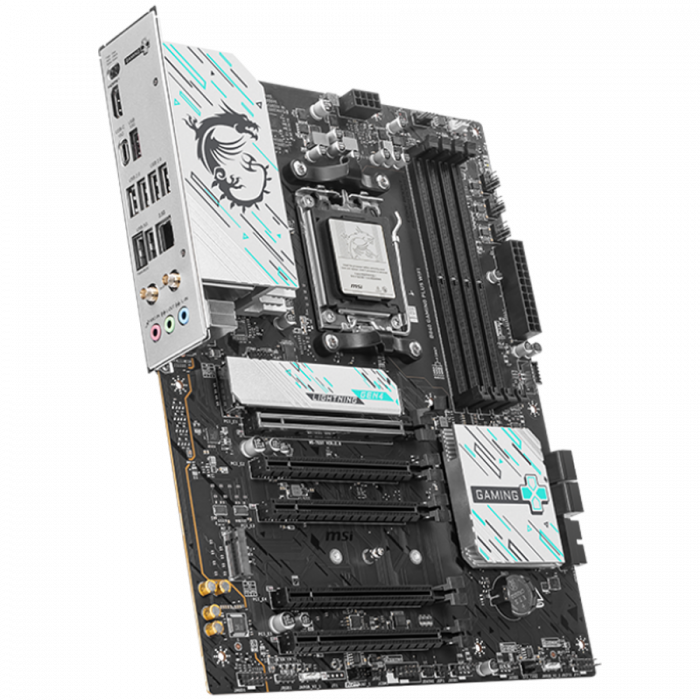 MSI PRO B840 GAMING PLUS WIFI, ATX, Socket AM5, 4x DDR5 Dual Channel DDR5 up to 8000(OC)MHz, 5x PCIe x16 slot, 2x M.2 slot, 4x USB 2.0, 2x USB 5Gbps, 1x USB 10Gbps, 1x USB 10Gbps Type-C, HDMI, 7.1 HD  [2]