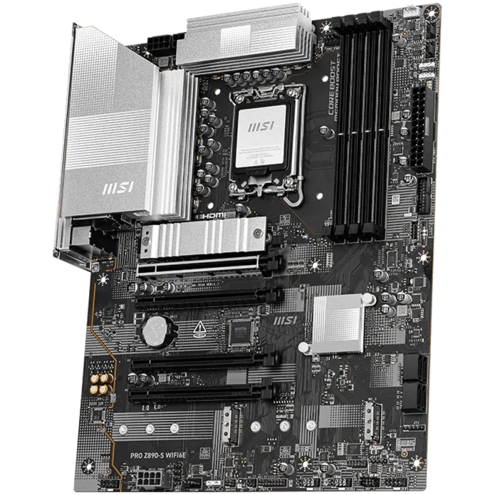 MSI PRO Z890-S WIFI6E, LGA 1851, Dual Channel DDR5 up to 8800(OC)MHz, 4x PCIe x16 slots, 3x M.2 slot, 6x USB 3.2 Gen 1, 1x USB 3.2 Gen 2x2 Type-C, 1x HDMI, 1x DP, 2.5Gbps LAN, WIFI6E, 7.1 Audio, 3Y [2]