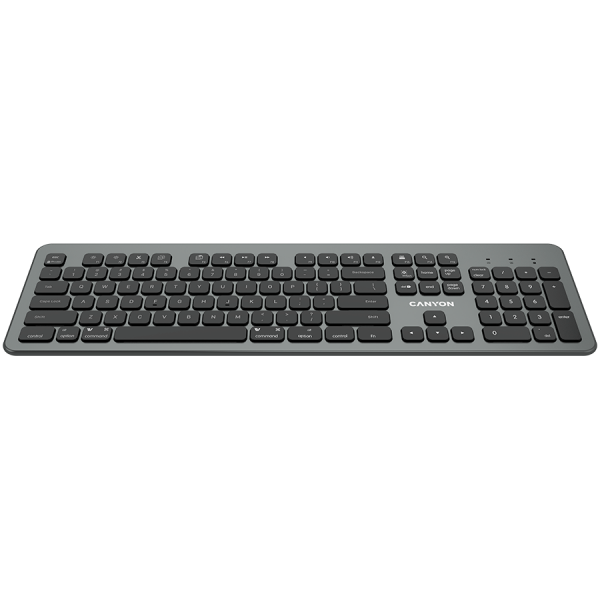 Multimedia  bluetooth 5.1 keyboard  MAC Version,104 keys, slim design with low profile silent keys,US layout ,Size 439.4*135.3mm* 23.2mm,526g [2]