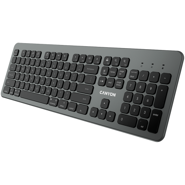 Multimedia  bluetooth 5.1 keyboard  MAC Version,104 keys, slim design with low profile silent keys,US layout ,Size 439.4*135.3mm* 23.2mm,526g [1]