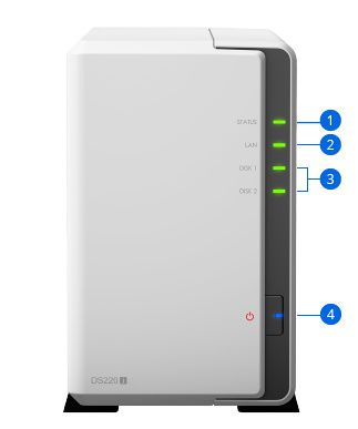 NAS Synology DiskStation DS220j 2-Bay 1 x LAN Gigabit 3 x USB 3.0 port [2]