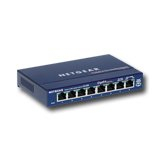Netgear ProSafe Gigabit Ethernet Switch, 8 x 10/100/1000 RJ45 ports, Desktop [1]