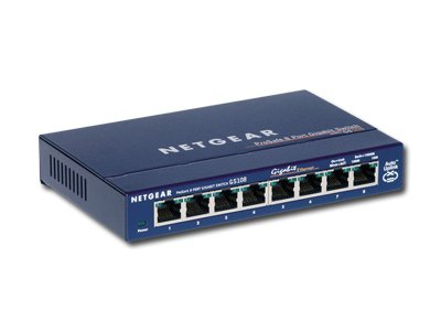 Netgear ProSafe Gigabit Ethernet Switch, 8 x 10/100/1000 RJ45 ports, Desktop [2]