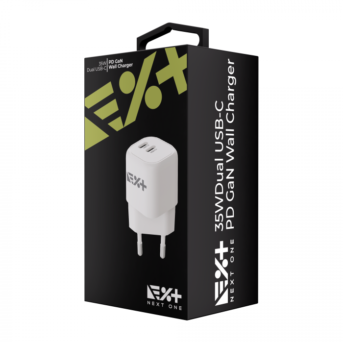 Next One 35W dual USB-C Gan Wall Charger 2x USB-C - White [2]