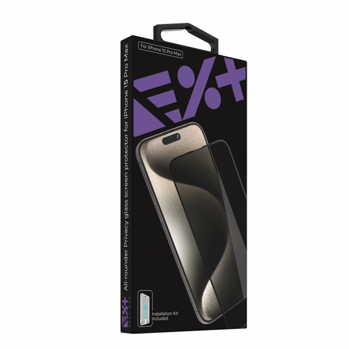 Next One All-Rounder Privacy Glass Screen Protector For iPhone 15 Pro Max [2]