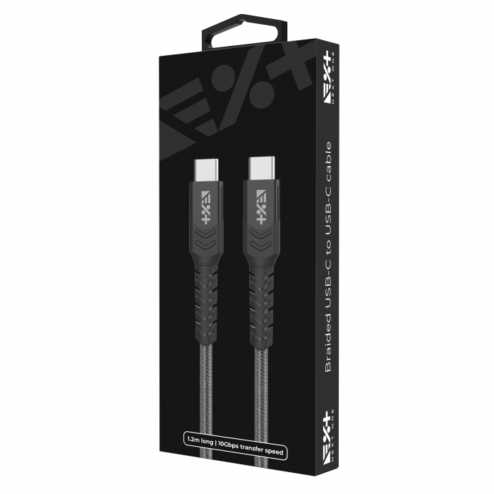 Next One Braided USB-C to USB-C Cable 1.2m (3A) - Space Gray [3]