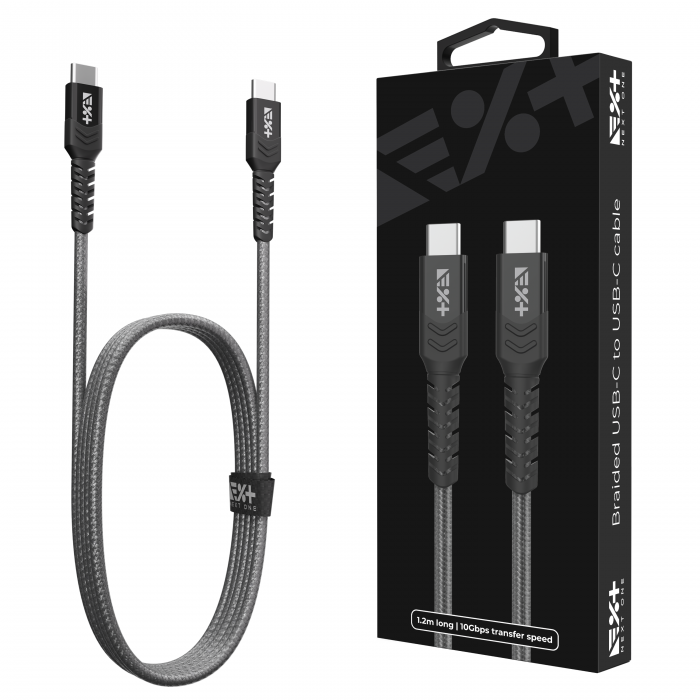 Next One Braided USB-C to USB-C Cable 1.2m (3A) - Space Gray [7]