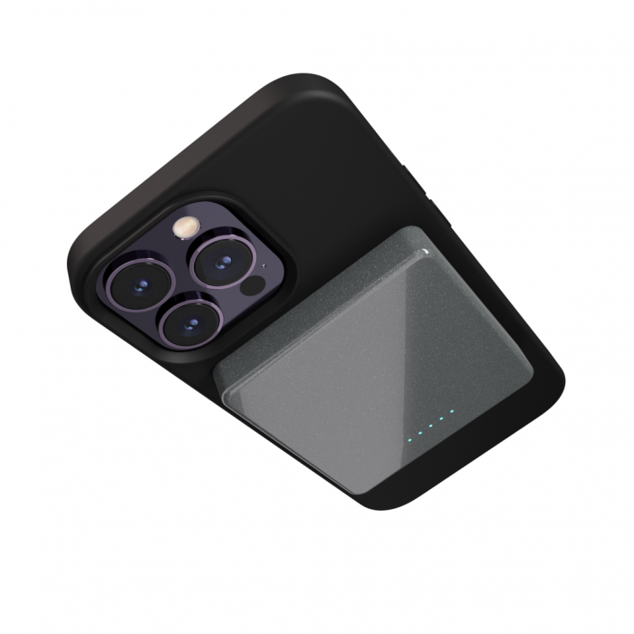 Next One Magnetic Wireless Power Bank (5000 mAH) - Black [4]