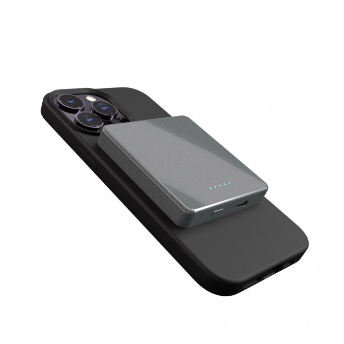 Next One Magnetic Wireless Power Bank (5000 mAH) - Black [2]