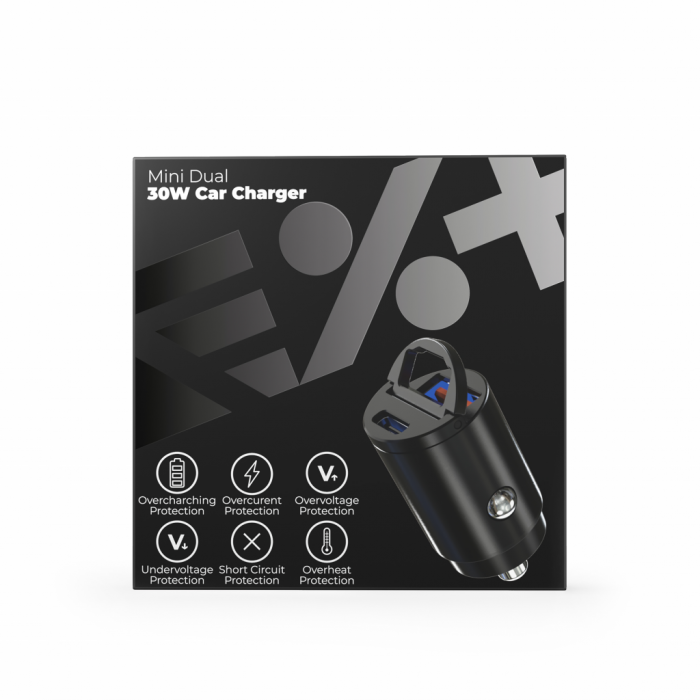Next One Mini Dual 30W Car Charger - Black [7]