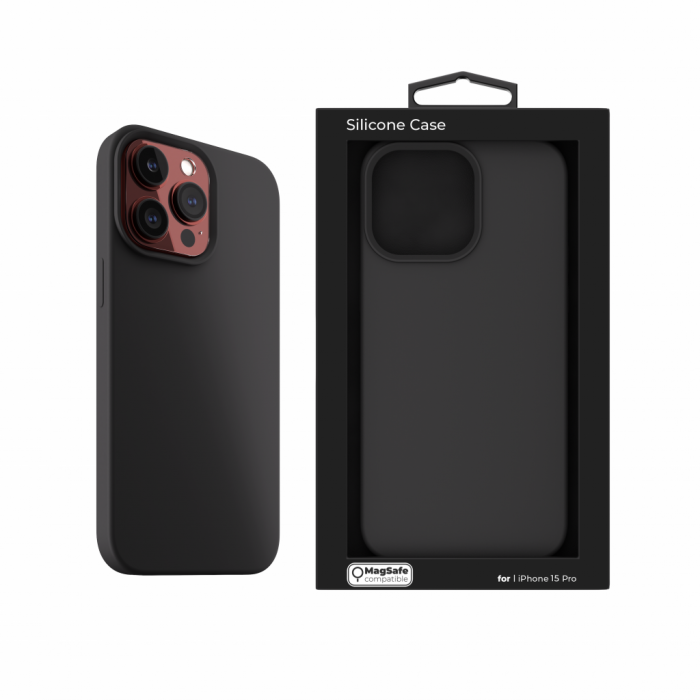 Next One Silicone Case for iPhone 15 Pro MagSafe compatible - Black [9]