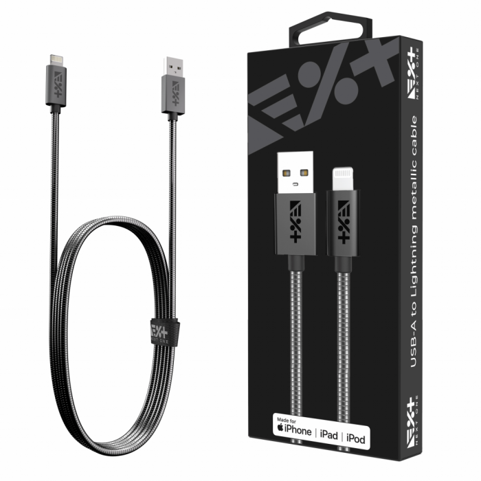 Next One USB-A to Lightning Metallic Cable 1m - Space Gray [7]