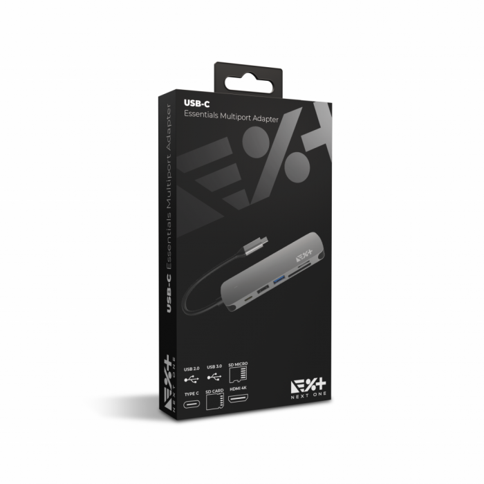 Next One USB-C Essentials Multiport Adapter - Grey [13]