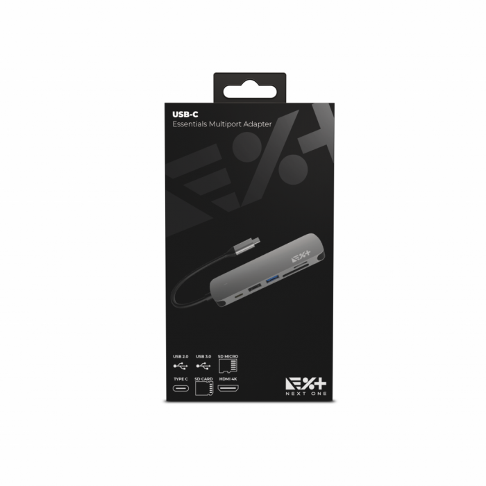 Next One USB-C Essentials Multiport Adapter - Grey [14]