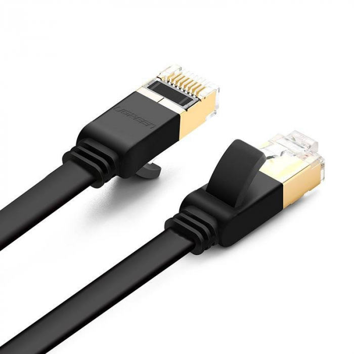 PATCH CORD U/FTP Ugreen Cat7, "NW106" fire din cupru, flat cable, viteza maxima 10 Gbps, 3m, negru "11262" (include TV 0.06 lei) - 6957303882625 [2]