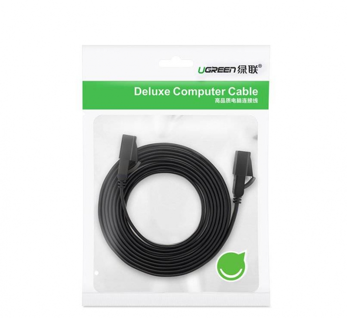 PATCH CORD U/FTP Ugreen Cat7, "NW106" fire din cupru, flat cable, viteza maxima 10 Gbps, 3m, negru "11262" (include TV 0.06 lei) - 6957303882625 [5]