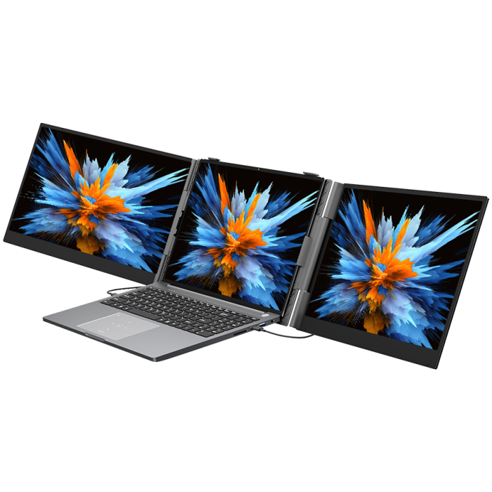 Portable monitor Blackview DCM6 Dual Screen 14inch 1920x1080 16:9 LCD 60Hz IPS 178 USB-C 3.1x3 for 13-17.3 inch laptops352.2x237.43x15.9mm Grey Black [2]