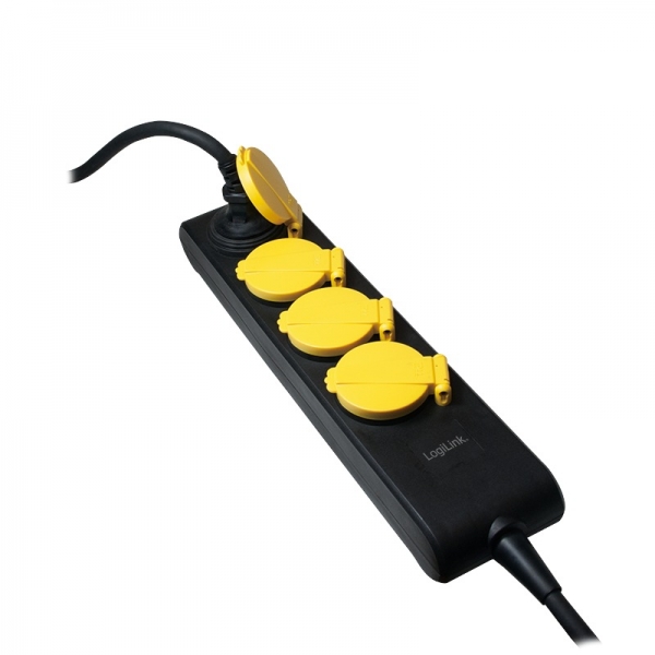 PRELUNGITOR LOGILINK  4 x prize Schuko, 1.4m, 16A, 3500W, capace prize, waterproof IP44, black, "LPS212" [2]