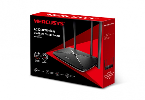 ROUTER MERCUSYS wireless 1200Mbps, 3 porturi 10/100/1000Mbps, Dual Band AC1200 (867+300), 4 x antena exterior, "AC12G"(include timbru verde 1 leu) [3]