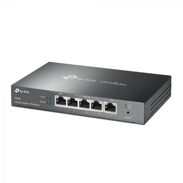 ROUTER TP-LINK wired Gigabit, 1 Gigabit WAN + 1 Gigabit LAN + 3 Changeable Gigabit WAN/LAN Ports , tehnologie VPN "ER605" (include timbru verde 1.5 lei) [3]