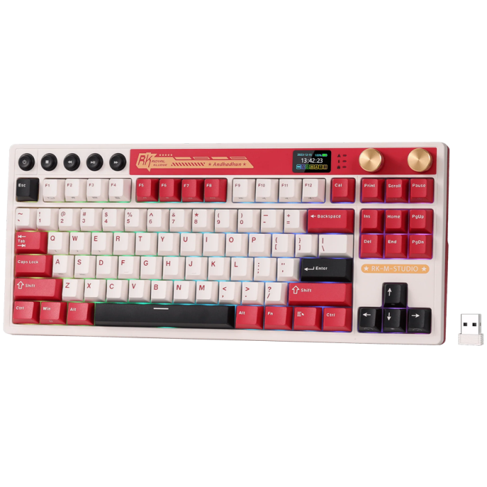 ROYAL KLUDGE RK M87 Famicom Gaming Keyboard Cream switch [2]
