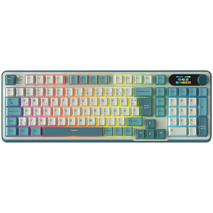 ROYAL KLUDGE RK-S98 Light Cloud Gaming Keyboard Chartreuse switch [1]