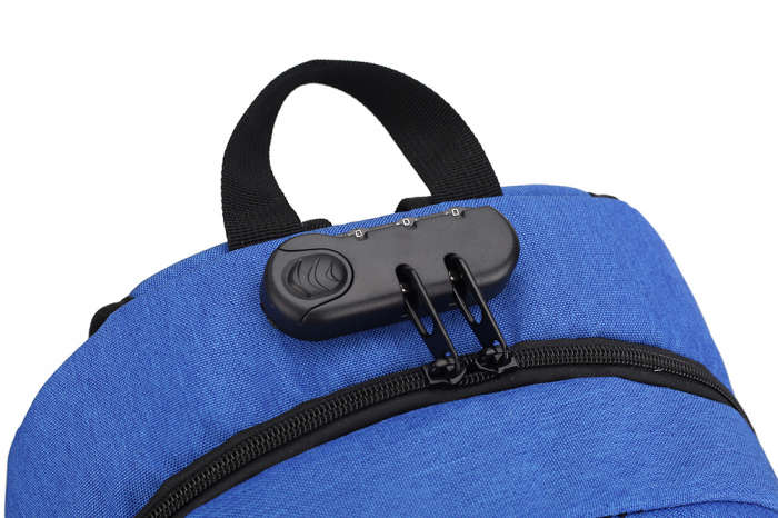 RUCSAC SPACER, pt. notebook de max. 15.6", 2 compartimente, buzunar frontal, buzunar lateral x 2, blocare fermoar, USB 2.0 (M)(pt. acces la Power Bank), Jack 3.5 mm (pt. acces la casti), waterproof,   [6]